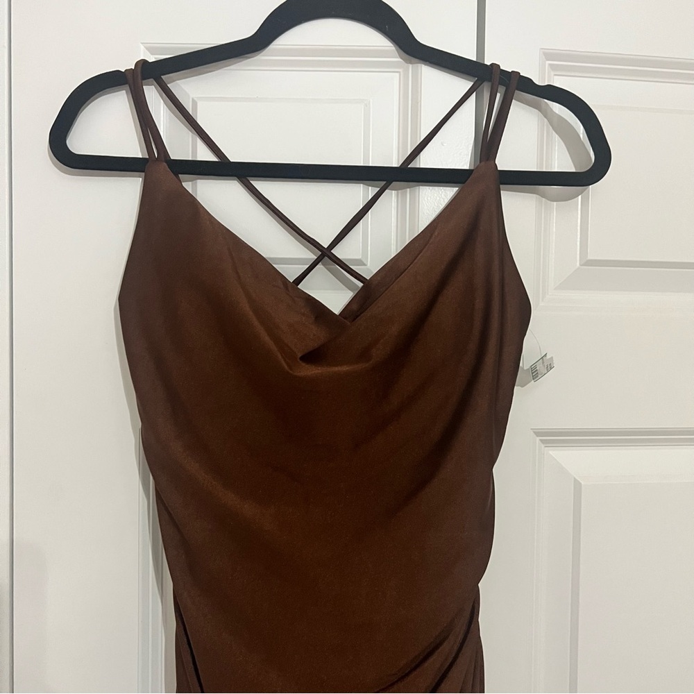 Dancing Queen Chocolate Brown Prom Dress - Picture 4 of 6
